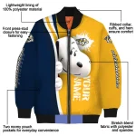 customized nashville predators snoopy head gold bomber jacket best selling