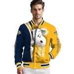 customized nashville predators snoopy head gold varsity jacket best selling