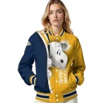 customized nashville predators snoopy head gold varsity jacket best selling