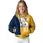 customized nashville predators snoopy head gold varsity jacket best selling