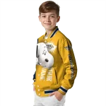 customized nashville predators snoopy head gold varsity jacket best selling
