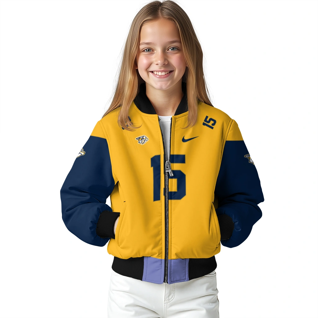 customized nashville predators team patch gold bomber jacket top rated customized nashville predators team patch gold bomber jacket top rated