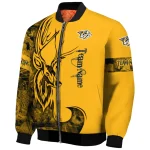 customized nashville predators tribal deer art gold bomber jacket best selling