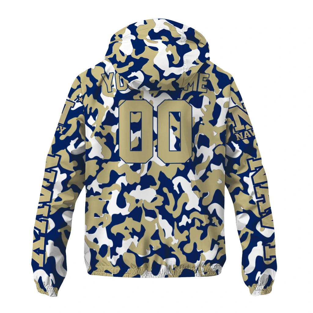 customized navy midshipmen camouflage mashup blue windbreaker jacket fashion forward customized navy midshipmen camouflage mashup blue windbreaker jacket fashion forward