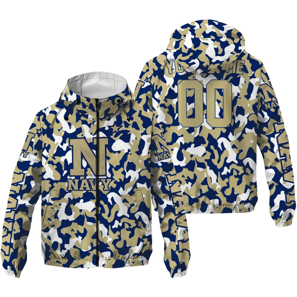 customized navy midshipmen camouflage mashup blue windbreaker jacket high quality customized navy midshipmen camouflage mashup blue windbreaker jacket high quality