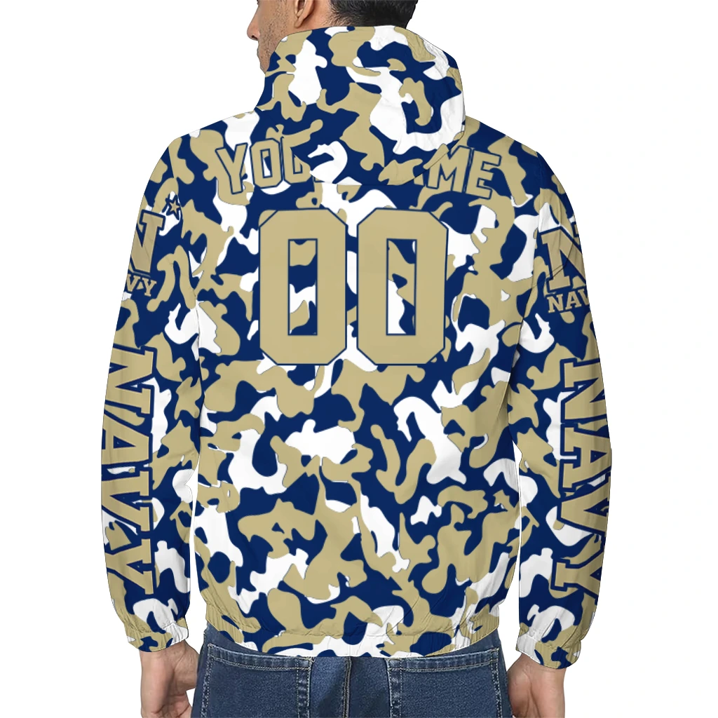 customized navy midshipmen camouflage mashup blue windbreaker jacket trendy customized navy midshipmen camouflage mashup blue windbreaker jacket trendy