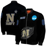 customized navy midshipmen claw shred black bomber jacket best selling