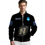 customized navy midshipmen claw shred black bomber jacket best selling