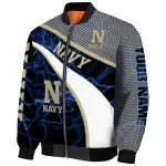 customized navy midshipmen electric flash blue bomber jacket best selling