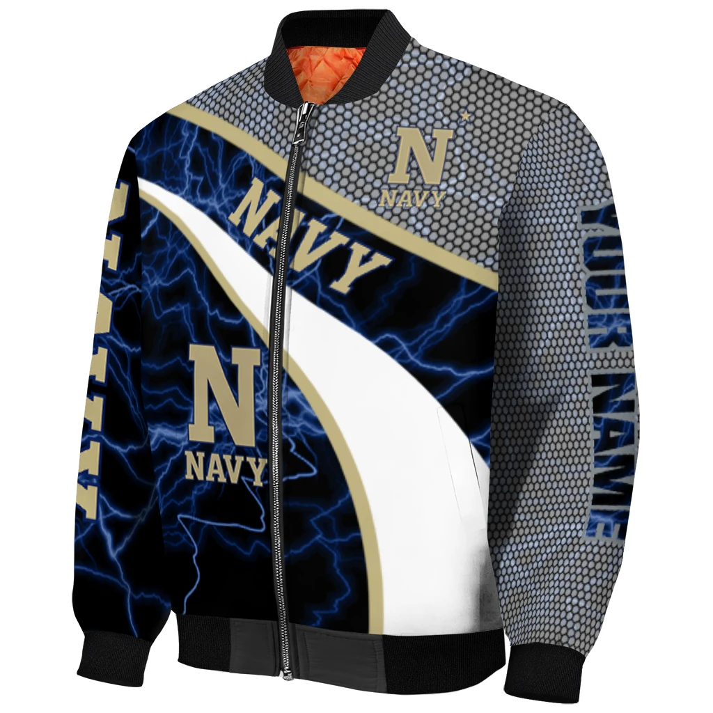 customized navy midshipmen electric flash blue bomber jacket fashion forward customized navy midshipmen electric flash blue bomber jacket fashion forward