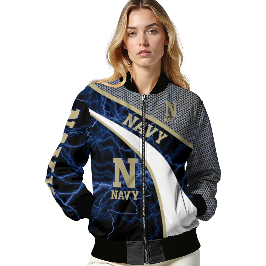 customized navy midshipmen electric flash blue bomber jacket latest model customized navy midshipmen electric flash blue bomber jacket latest model