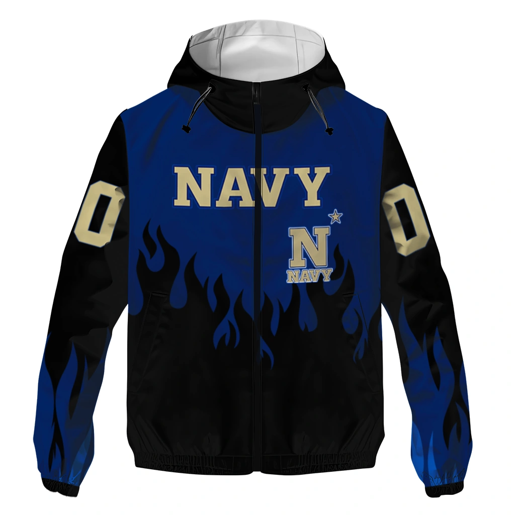 customized navy midshipmen flame trim blue black windbreaker jacket best selling customized navy midshipmen flame trim blue black windbreaker jacket best selling