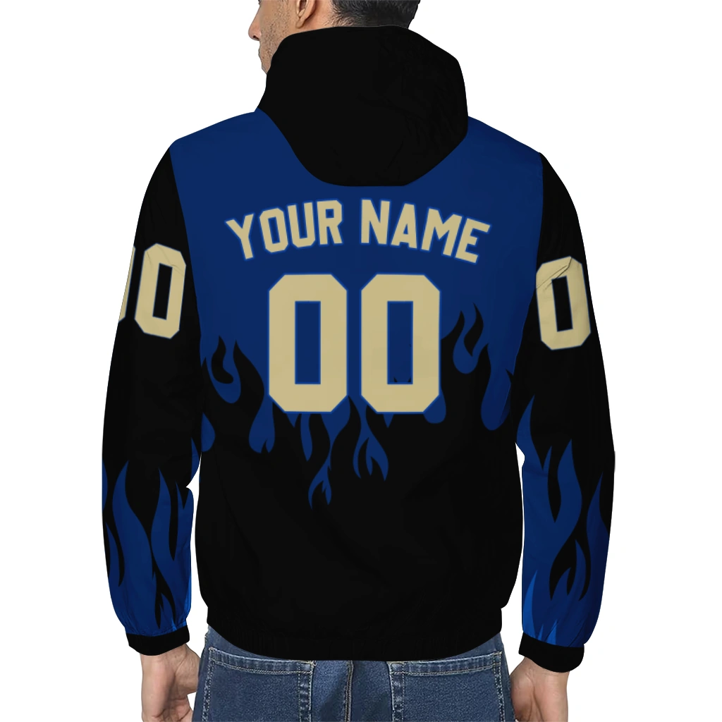 customized navy midshipmen flame trim blue black windbreaker jacket trendy customized navy midshipmen flame trim blue black windbreaker jacket trendy