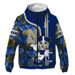 customized navy midshipmen football micky mouse blue windbreaker jacket best selling