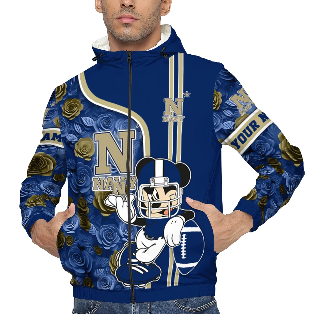 customized navy midshipmen football micky mouse blue windbreaker jacket top rated customized navy midshipmen football micky mouse blue windbreaker jacket top rated