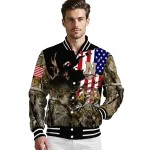 customized navy midshipmen patriot deer camouflage varsity jacket best selling