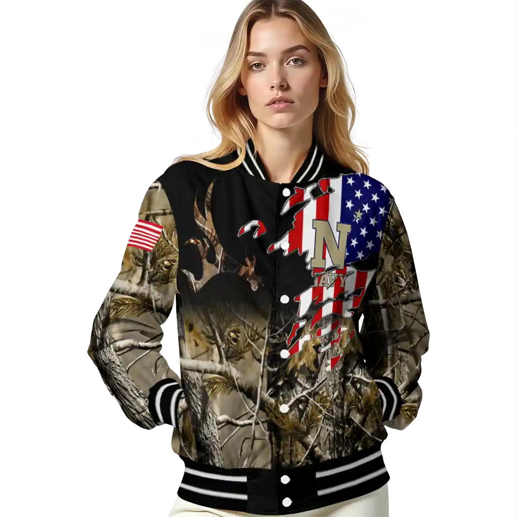 customized navy midshipmen patriot deer camouflage varsity jacket latest model customized navy midshipmen patriot deer camouflage varsity jacket latest model