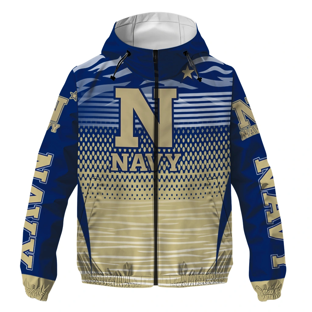 customized navy midshipmen pattern layers blue windbreaker jacket best selling customized navy midshipmen pattern layers blue windbreaker jacket best selling