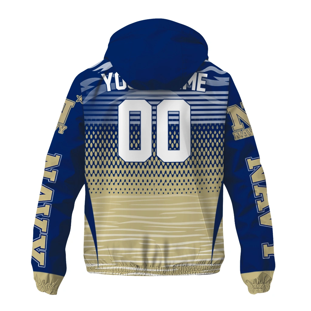 customized navy midshipmen pattern layers blue windbreaker jacket fashion forward customized navy midshipmen pattern layers blue windbreaker jacket fashion forward