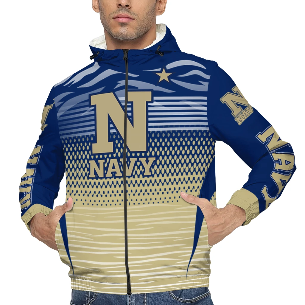 customized navy midshipmen pattern layers blue windbreaker jacket top rated customized navy midshipmen pattern layers blue windbreaker jacket top rated