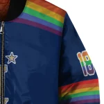 customized navy midshipmen rainbow jersey number blue bomber jacket best selling