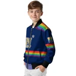customized navy midshipmen rainbow jersey number blue bomber jacket best selling