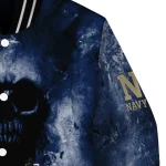 customized navy midshipmen skull cluster blue varsity jacket best selling