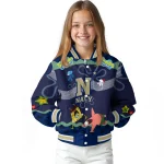 customized navy midshipmen spongebob playtime blue varsity jacket best selling