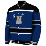 customized navy midshipmen stripe statement blue black varsity jacket best selling
