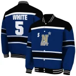 customized navy midshipmen stripe statement blue black varsity jacket best selling