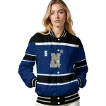 customized navy midshipmen stripe statement blue black varsity jacket best selling