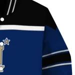customized navy midshipmen stripe statement blue black varsity jacket best selling