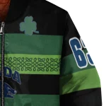 customized nevada wolf pack clover green lines green black bomber jacket best selling