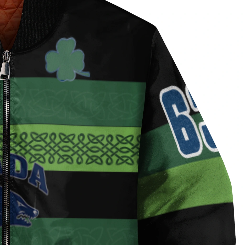 customized nevada wolf pack clover green lines green black bomber jacket premium grade customized nevada wolf pack clover green lines green black bomber jacket premium grade