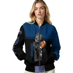customized nevada wolf pack groot football blue black bomber jacket best selling