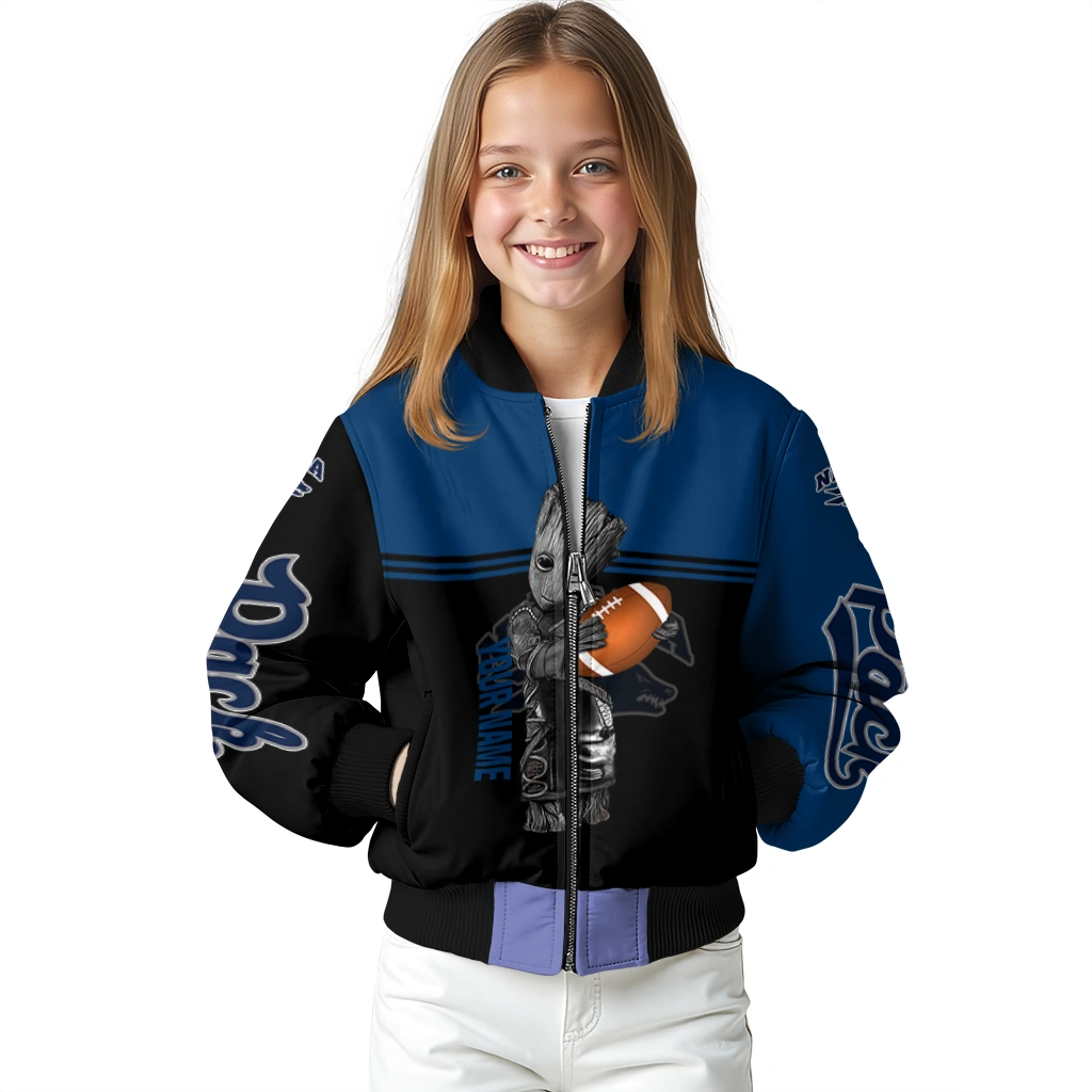 customized nevada wolf pack groot football blue black bomber jacket top rated customized nevada wolf pack groot football blue black bomber jacket top rated