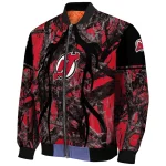 customized new jersey devils antlers motif red black bomber jacket best selling
