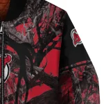 customized new jersey devils antlers motif red black bomber jacket best selling