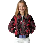 customized new jersey devils antlers motif red black bomber jacket best selling