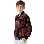 customized new jersey devils antlers motif red black bomber jacket best selling