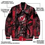 customized new jersey devils antlers motif red black varsity jacket best selling