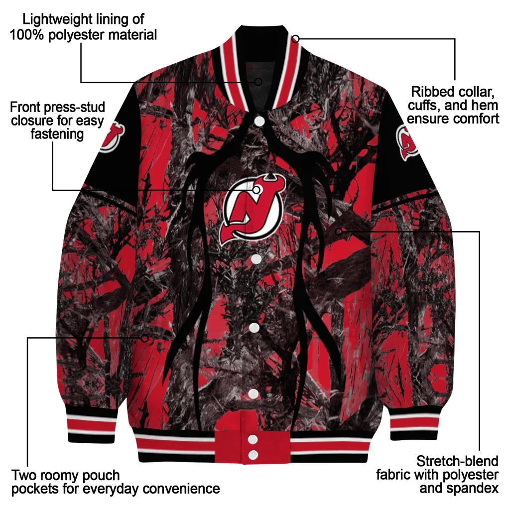 customized new jersey devils antlers motif red black varsity jacket new arrival customized new jersey devils antlers motif red black varsity jacket new arrival