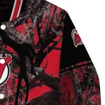 customized new jersey devils antlers motif red black varsity jacket best selling