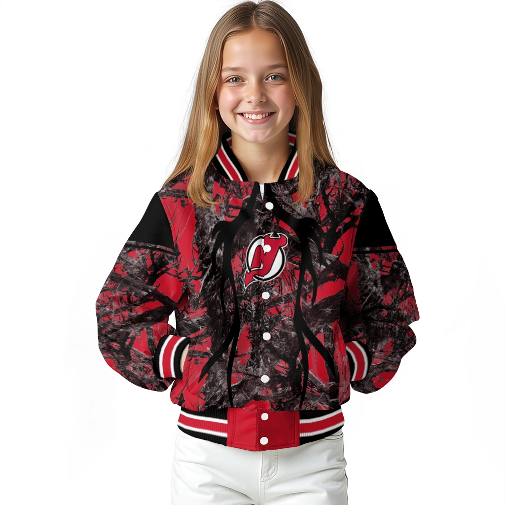 customized new jersey devils antlers motif red black varsity jacket top rated customized new jersey devils antlers motif red black varsity jacket top rated