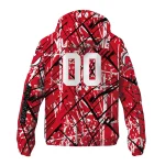 customized new jersey devils brushstroke pattern red windbreaker jacket best selling
