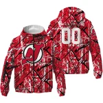 customized new jersey devils brushstroke pattern red windbreaker jacket best selling