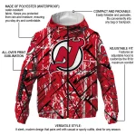 customized new jersey devils brushstroke pattern red windbreaker jacket best selling