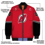 customized new jersey devils chevron style red bomber jacket best selling