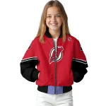 customized new jersey devils chevron style red bomber jacket best selling