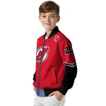 customized new jersey devils chevron style red bomber jacket best selling